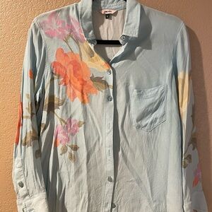 The Kit Powder Blue Floral Button Down Shirt
